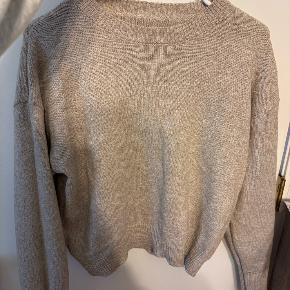SHEIN Light Tan Crew Neck Sweater